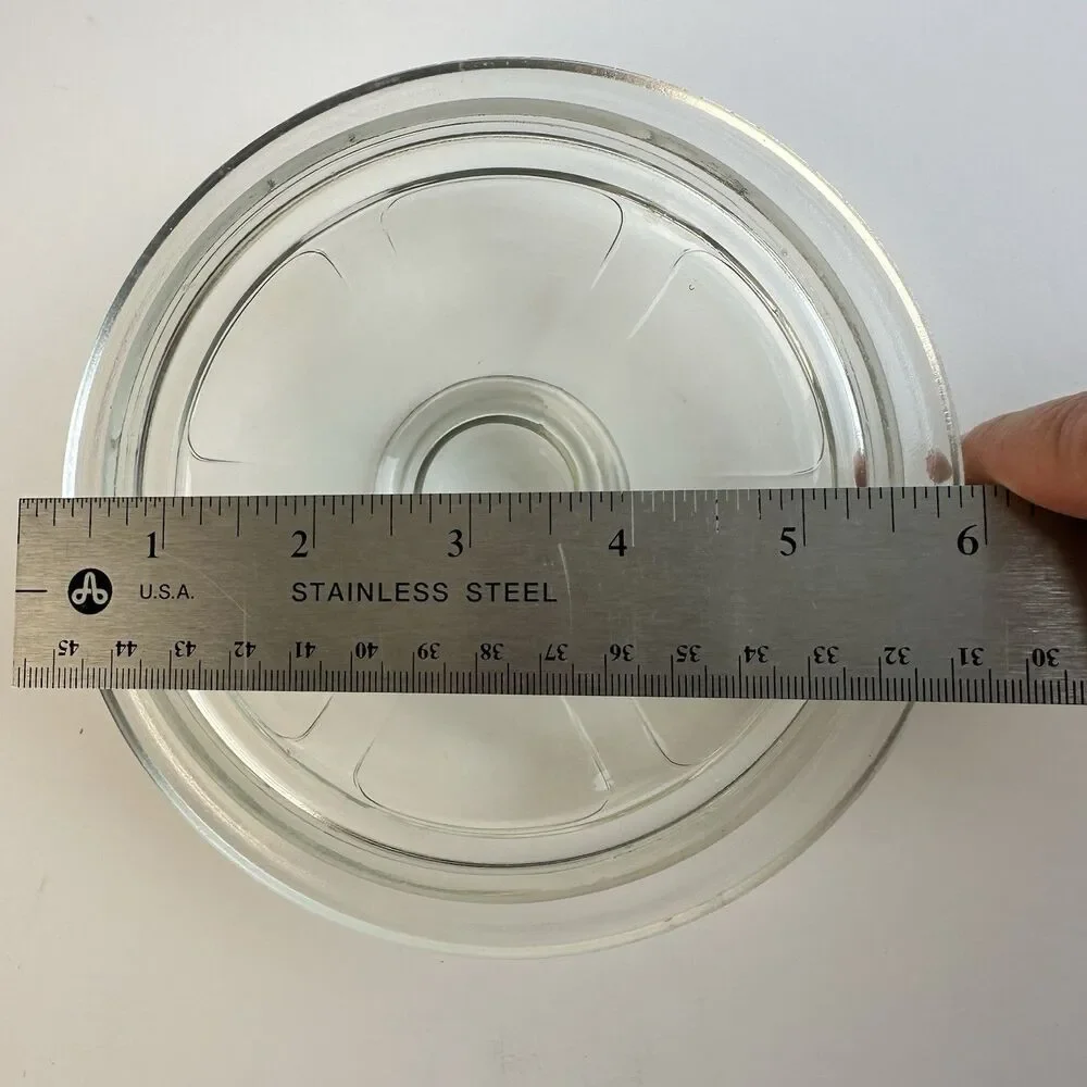 6” Diameter Clear Glass Candy Snack Jar Lid For 5” ID Opening Vintage Unmarked